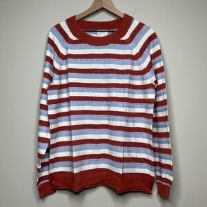 NWT Market & Spruce Striped Crewneck Sweater XXL Pullover